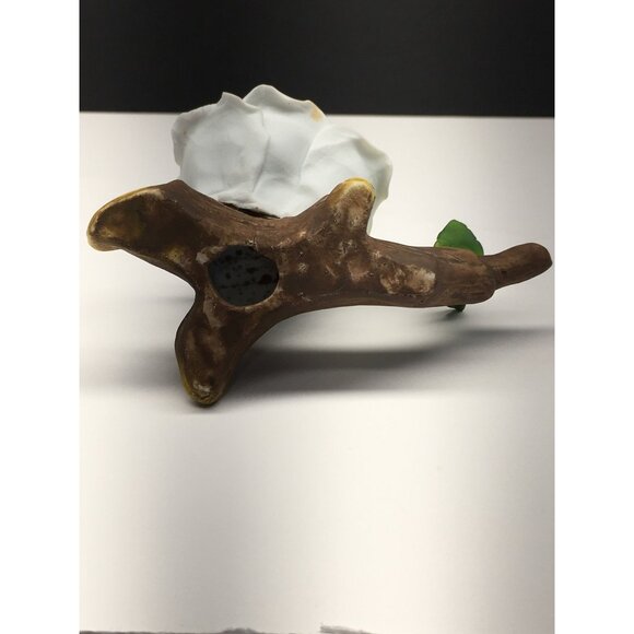 Vintage Porcelain White Rose on Branch Figurine Collectible Home Decor - Picture 8 of 12